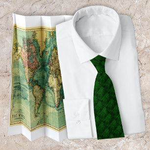 Cravate Alligator Vert Faux Cuir ・ double face