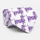 Cravate Aloha-Doxie-Purple (Roulé)