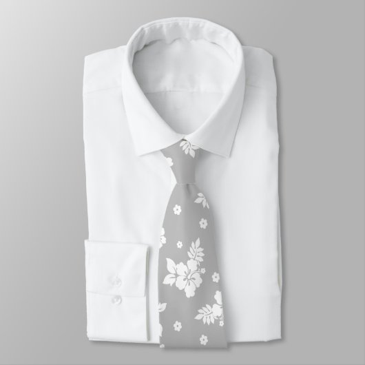 Cravate Aloha Gray Classic Hawaï Motif sans fil (Attaché)