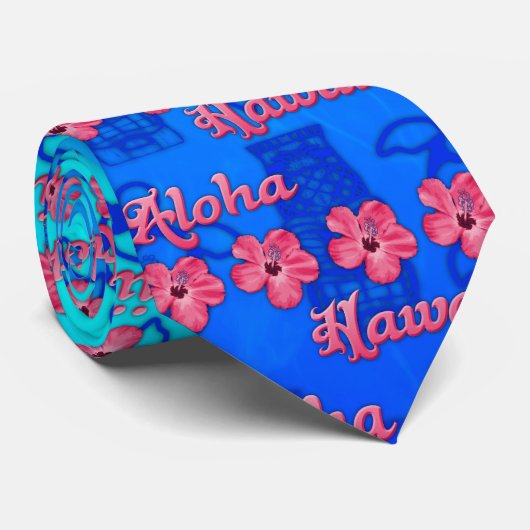 Cravate Aloha Hawaï (Roulé)