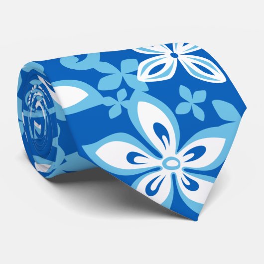 CRAVATE ALOHA HAWAII (BLUES) (Roulé)