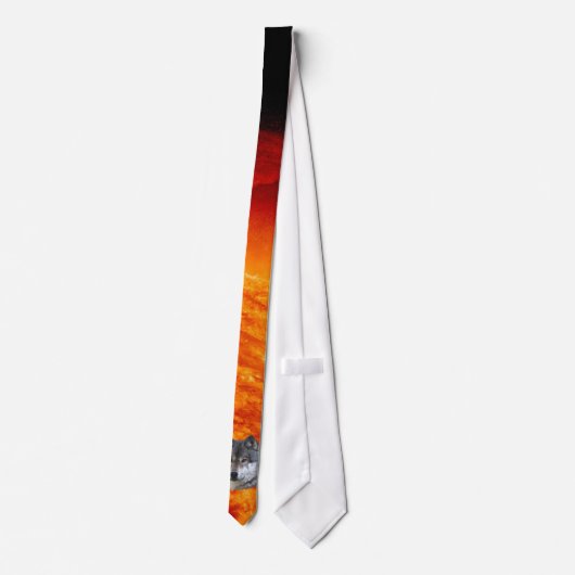 Cravate Alpha Grey Wolf & Flamme Sun Wildlife (Dos)