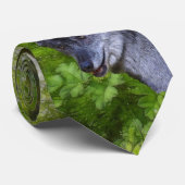 Cravate Alpha Male Grey Wolf & Forest Wildlife Necktie (Roulé)