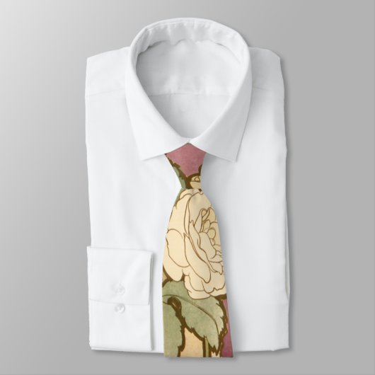 Cravate Alphonse Mucha Elegant Art Nouveau Stars Camellia (Attaché)