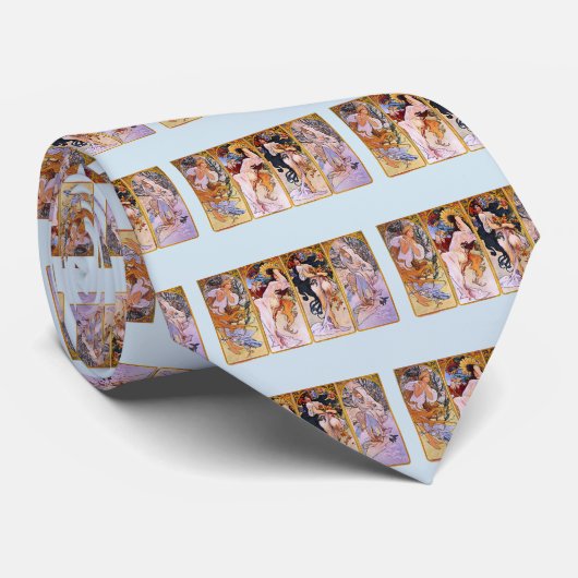 Cravate Alphonse Mucha , "Four Seasons" (Roulé)