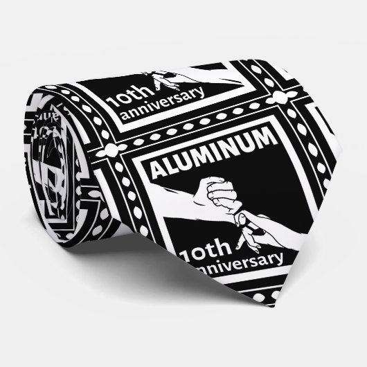 Cravate ALUMINUM cadeau traditionnel 10e anniversaire mari (Roulé)