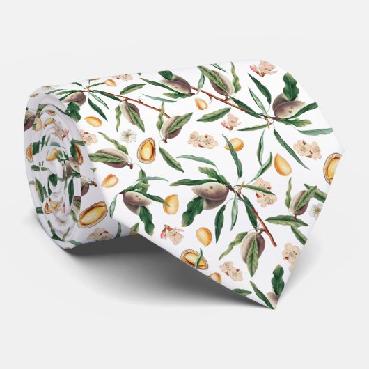 Cravate Amandes, Branches et fleurs d'amandes (Roulé)