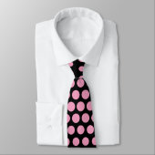 Cravate Amaranth rose Techno Dots Moderne Noir (Attaché)