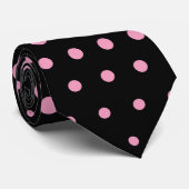 Cravate Amaranth rose Techno Dots Moderne Noir (Roulé)