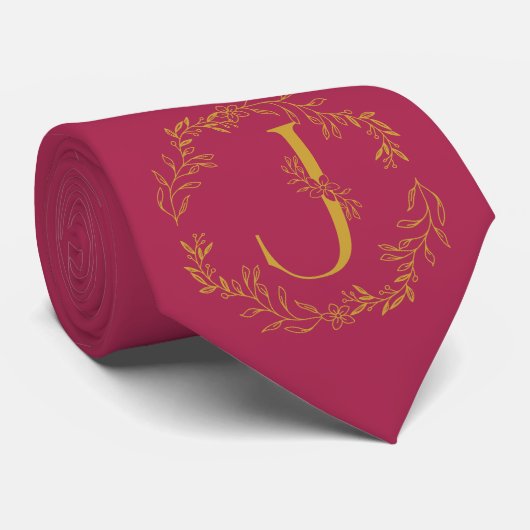 Cravate Amaranth violet couleur Monogramme Groomsmen (Roulé)