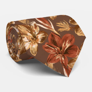 Cravate Amaryllis Floral Boyfriend Verdure Mariage