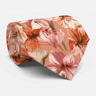 Cravate Amaryllis Floral Mariée Père Diplômé