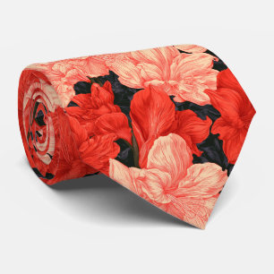 Cravate Amaryllis imprimé boyfriend mariage minimaliste