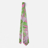 Cravate amas de jolies fleurs roses et feuilles florales (Dos)