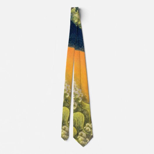 Cravate AMATERASU, SOLEIL GODDESS Jaune Vert Noir (Dos)