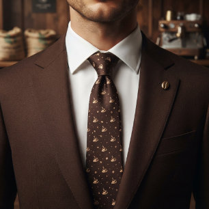 Cravate Amateur de café brun foncé