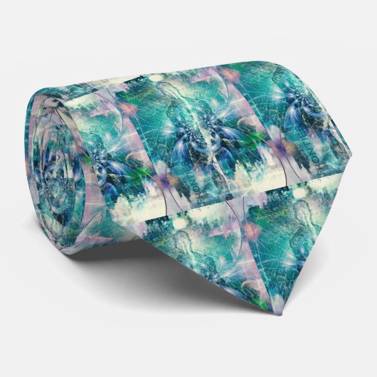 Cravate Âme ou aura et code binaire (Roulé)