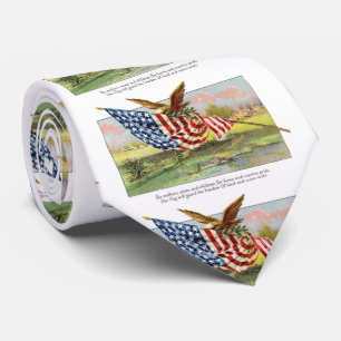 Cravate Américain Eagle et drapeau