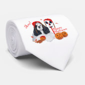Cravate American Cocker Spaniel Halloween (Roulé)