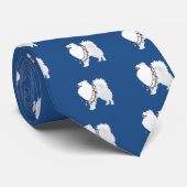 Cravate American Eskimo Chien Joyeux vacances Design (Roulé)