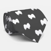 Cravate American Eskimo Chien Silhouettes Eskies Motif (Roulé)