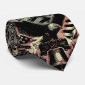 Cravate American Flag Grunge Bald Eagle Patriotique (Roulé)