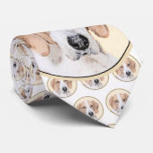 Cravate American Foxhound Painting - Joli art original chi (Roulé)