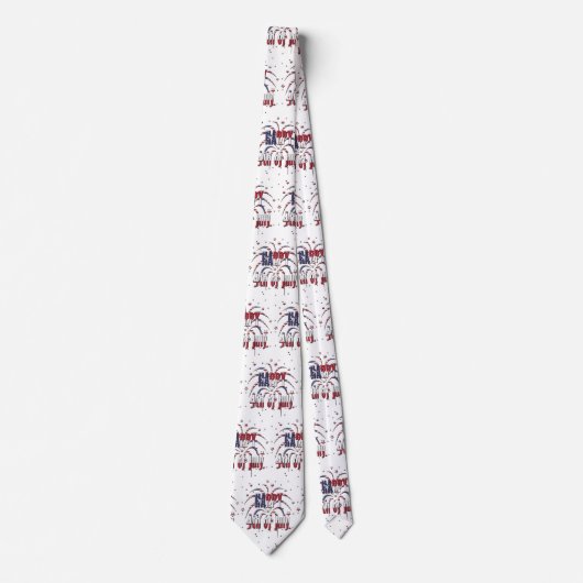 Cravate American Stars and Stripes Happy 4 juillet (Devant)