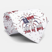 Cravate American Stars and Stripes Happy 4 juillet (Roulé)