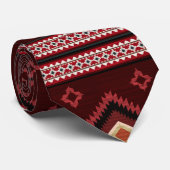 Cravate Amérindiens Motifs-rouges Indiens Géométrie tribal (Roulé)
