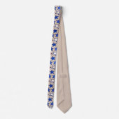 Cravate Amérique tendance Rouge Blanc Bleu Étoiles Beige (Dos)