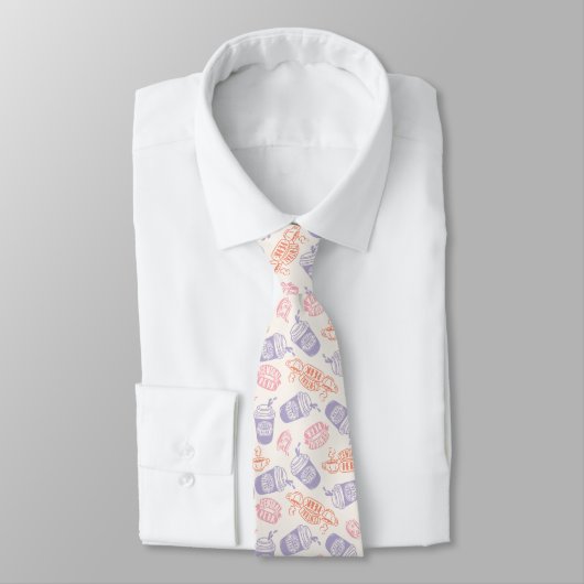 Cravate AMIS™ | Pastel Central Perk Motif (Attaché)