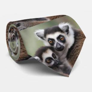 Cravate **"Amour de la mère : Mummy and Baby Lemur Cuddlin