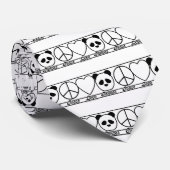 Cravate Amour et pandas de paix (Roulé)