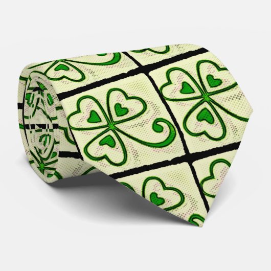 Cravate Amour shamrock (Roulé)
