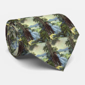 Cravate Amour vintage et Romance, Vue Tropicale romantique (Roulé)
