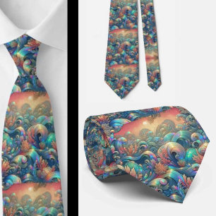 Cravate Amoureux de la plage Motif de corail océanique h