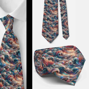 Cravate Amoureux de la plage Motif de corail océanique h