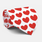 Cravate Amoureux rouge de motif de coeur d'amour (Roulé)