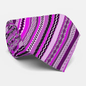 Cravate Amusant, Coloré, Motif Des Rayures Violettes (Roulé)