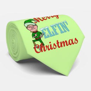 Cravate Amusant Joyeux Elfin Noël Bah Humbug