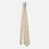 Cravate Amusant Rouge Vert Jaune Abstrait Pine Trees Motif (Dos)