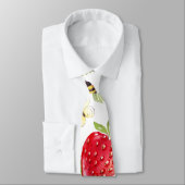 Cravate Amusants Aquarelle Art fraise et abeille Motif (Attaché)