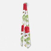 Cravate Amusants Aquarelle Art fraise et abeille Motif (Dos)