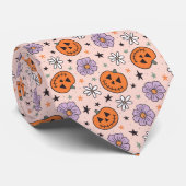 Cravate Amusants Citrouilles d'Halloween et Fleurs Motif (Roulé)