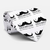 Cravate Amusement cool Je vous moustache une question Noir (Roulé)