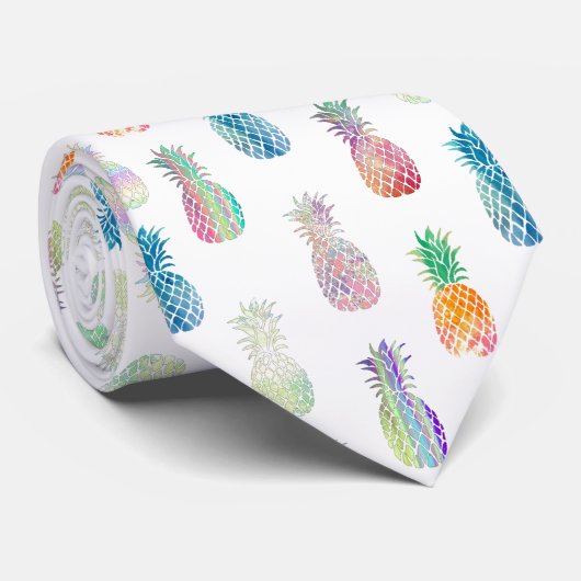 Cravate ananas coloré (Roulé)