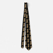 Cravate Ananas en or Faux, couleur do-it-yourself Motif ré (Dos)