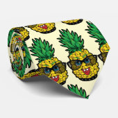 Cravate Ananas fou (Roulé)