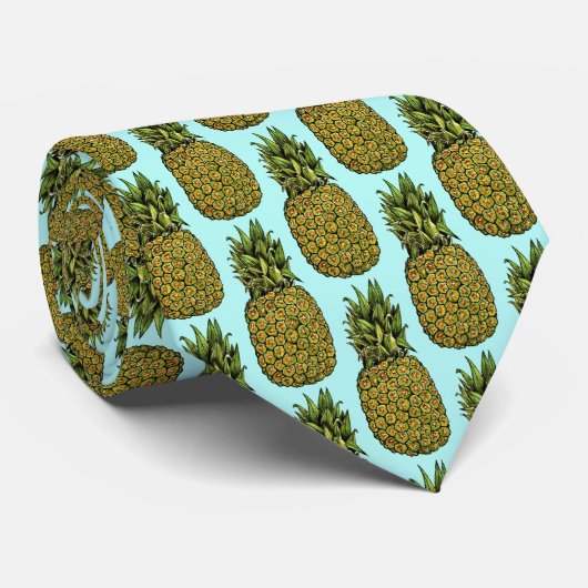 Cravate Ananas mignon d'art d'aquarelle (Roulé)
